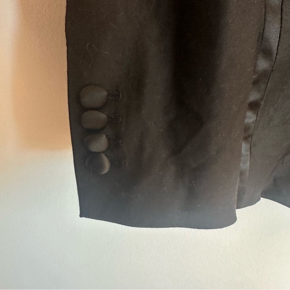Club Monaco Blazer Womens Size 12 Black Wool Accent Darts Collar Single Button - Picture 5 of 16